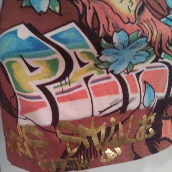 Ed Hardy Brown Long Sleeve Skull Graphics t-shirt Rare Find - Picture 9 of 16